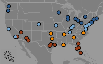 Min/Max Temperatures in U.S. Cities